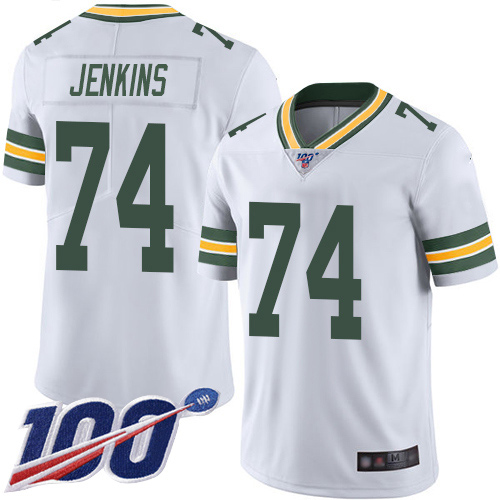 Green Bay Packers Limited White Men 74 Jenkins Elgton Road Jersey Nike NFL 100th Season Vapor Untouchable